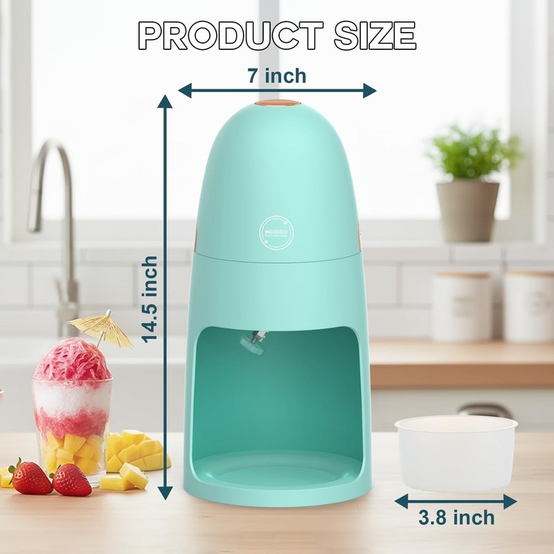 MOJOCO Shaved Ice Machine - Electric Ice Shaver Machine with Adjustable Blades for Fine & Coarse Ice - One-Press Operation Lightweight Snow Cone Maker for Slushies, Bingsu, Frozen Desserts - Image 5